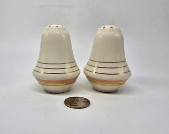 Vintage Gold Line Pottery Salt & Pepper Shakers