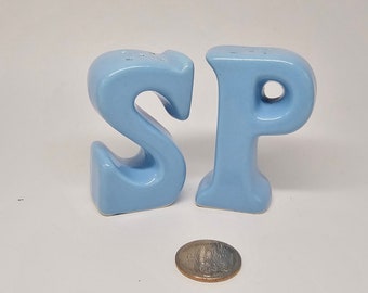 Vintage S and P Blue Camark Art Pottery Salt and Pepper Shakers