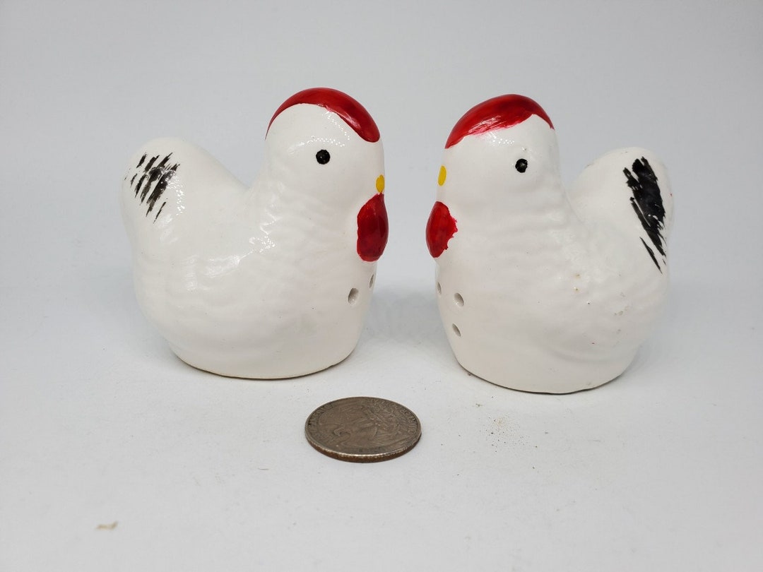 Vintage Ceramic Chickens Salt & Pepper Shakers Etsy