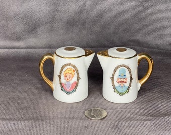 Classic 1960’s Disney Porcelain Salt and Pepper Shakers in the Shapes of Pitcher