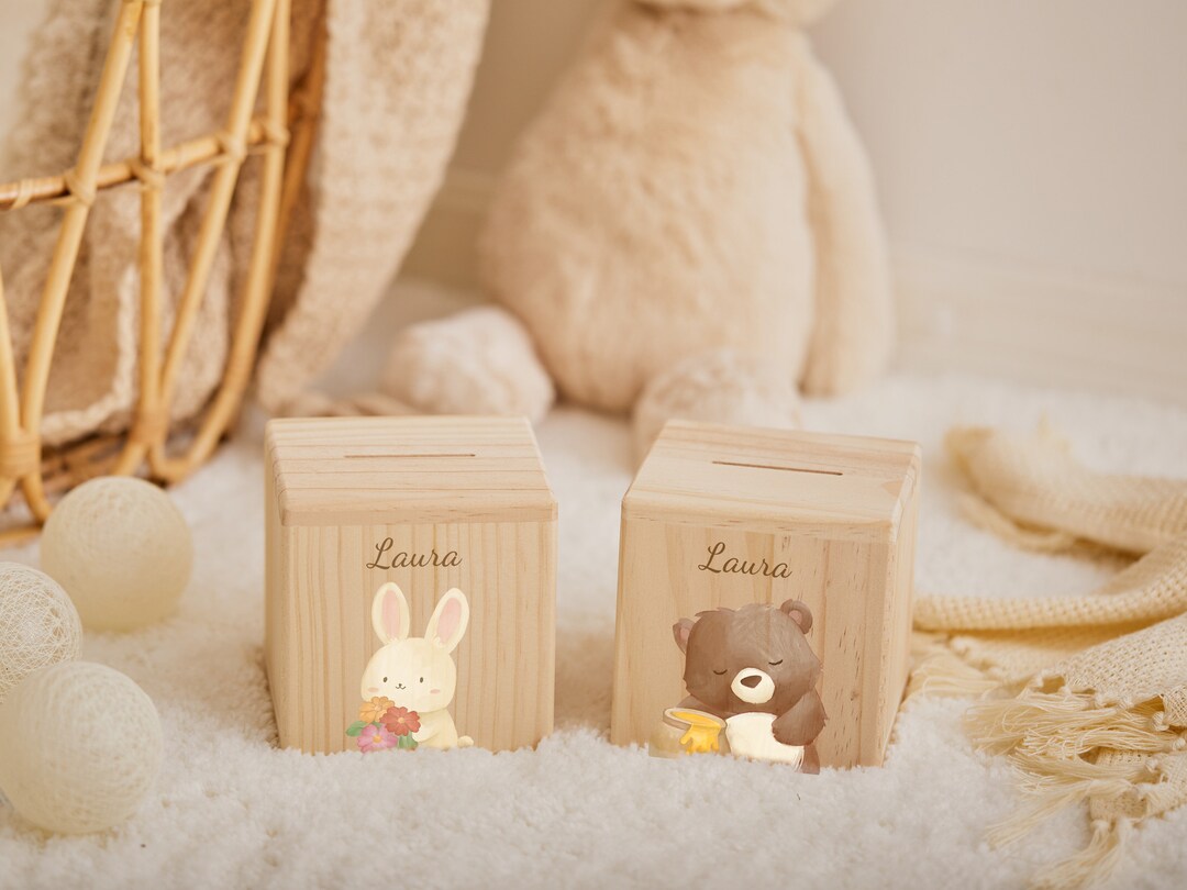 Custom Child Money Box Personalized Wooden Piggy Bank for Etsy