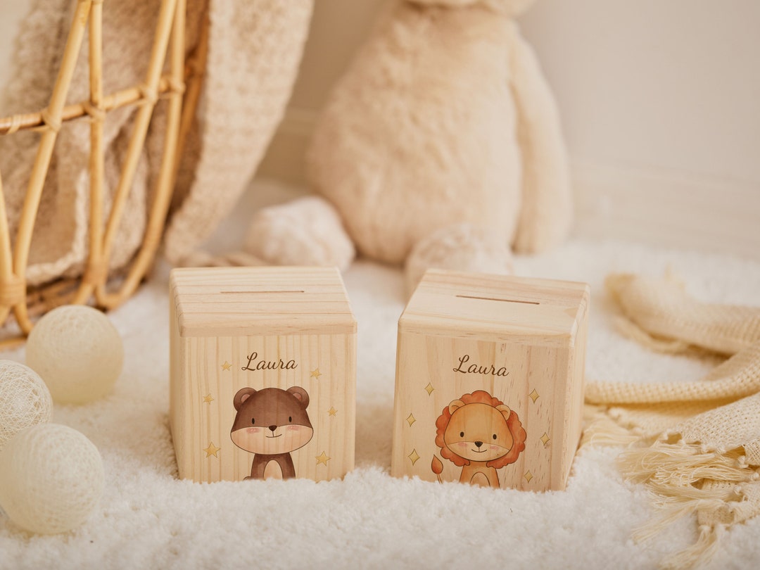 Tirelire personnalisée pour enfants, tirelire en bois personnalisée