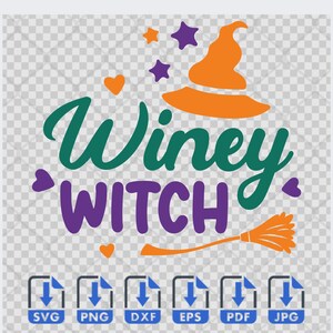 Winey Witch SVG, Png, Eps, Dxf, Pdf, Digital Cut File, Cricut Maker, Silhouette Cameo 4, Halloween SVG, Ghost SVG