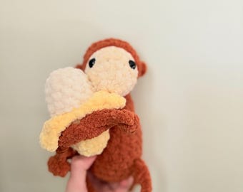 Crochet Handmade Monkey with Banana
