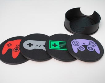 Retro Nintendo Controller Coasters | Nintendo 64 | Nintendo Gamecube | Super Nintendo | Game Room | Man Cave | Nintendo Fan | Vintage | SNES