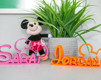 Disney Name Plate - Desk Name Plaque - Teacher Desk Sign - Mickey Mouse - Minnie Mouse - Custom Namplate - Graduation Gift - Kids Gift - Fun