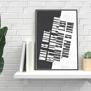 Populair versus goed poster, wat goed is, is niet populair, wat populair is, is niet goed, instant download, posterkunst, kunst aan de muur, moreel, motivatie