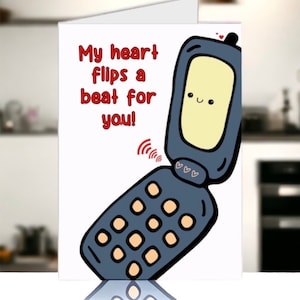 My Heart Flips A Beat For You Valentinstag Karte - Lass deinen Schatz mit dieser lustigen Karte wissen, wie sehr du ihn liebst