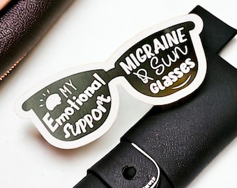 Migraine Sunglasses Sticker – Emotional Support, Neurological Disorder Awareness