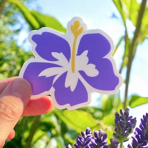 Purple Hibiscus Flower Vinyl Single Sticker | Flowers Sticker | Wildflowers