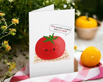 I Love You From My Head Down To-Ma-Toes | Card for all Occasions | Pun Love Card