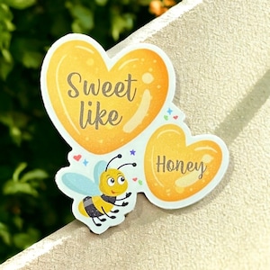 doux comme du miel autocollant simple | Sticker jeu de mots | Du miel et des abeilles