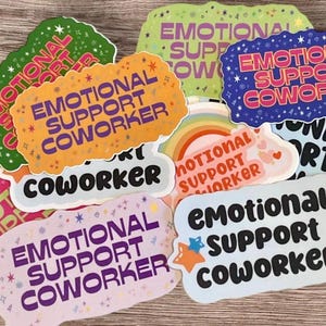 Emotional Support Coworker Aufkleber - Perfektes Abschiedsgeschenk für den Abschied des Kollegen, lustiges Bürodekor & Motivationsschub