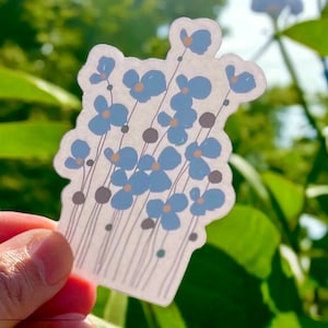 Sticker pastelblauwe bloemen | Mason Jar Flowers