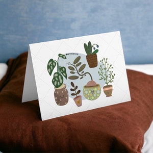 Handgetekende wenskaart Plant Junkie | Plantenkaart | Plantencadeau | Plantenliefhebber | Handgetekende plantenkunst