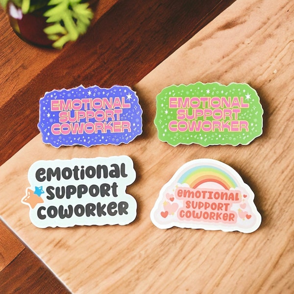 Emotional Support Coworker Sticker - Perfect Farewell Gift for Leaving Colleague, Fun Office Decor & Morale Boost