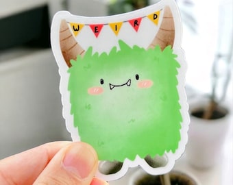 Green Weird Monster Vinyl Sticker – Playful Art