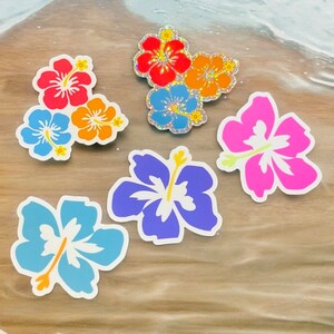 Hibiskus Blumen Sticker Pack Bundle | Tropischer Aufkleber | Wildblumen | Leuchtend bunte Blumen