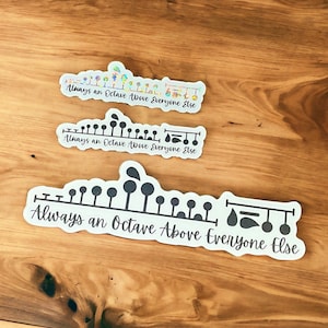 Flötenschlüssel Sticker | Flöte Aufkleber | Flötenspieler Sticker | Blaskapelle Aufkleber | 3 Größen erhältlich