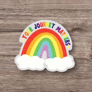 Your Journey Matters Regenboogsticker Inspirerende zelfliefde PRIDE-sticker | Vinylsticker geestelijke gezondheid en acceptatie bewustzijn