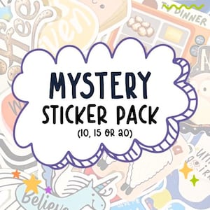 Mystery Sticker Bundle | Niedliche & Ästhetische Vinyl-Aufkleber | Spaß Überraschungspaket | Wasserfest | Kawaii, Retro, Boho-Design