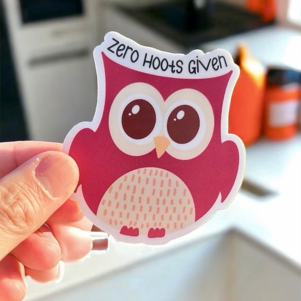 Zero Hoots Given Vinyl Sticker | Owl Stickers | Pun Jokes | Owl SVG