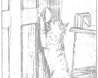Vintage Kitten Coloring Pages, Hand Drawn Illustrations (Digital Download)