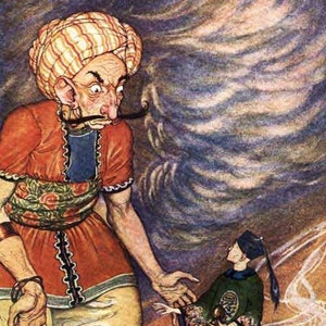 Arabian Nights Postkarten Pack Digitaler Download Gruß und Vintage Handgezeichnet KEINE AI Kinder und Erwachsene!