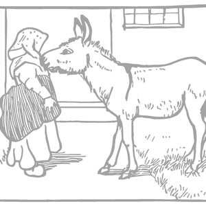 Donkeys for Coloring Vintage Digital Bundle Download Hand Drawn Children ACTIVITY Book Pages School Kids and Adults Classic Tracing