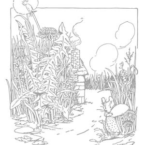 Mouse Story for Coloring Vintage Digital Bundle Download Hand Drawn Children ANIMALS Book Pages School Kids and Adults Classic Tracing Child