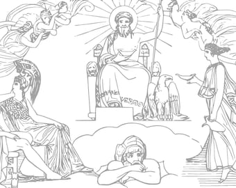 L'Iliade per colorare il bundle digitale vintage da scaricare Pagine disegnate a mano per bambini ATTIVITÀ Libro per bambini e adulti Scuola Classico Tracciamento Bambino