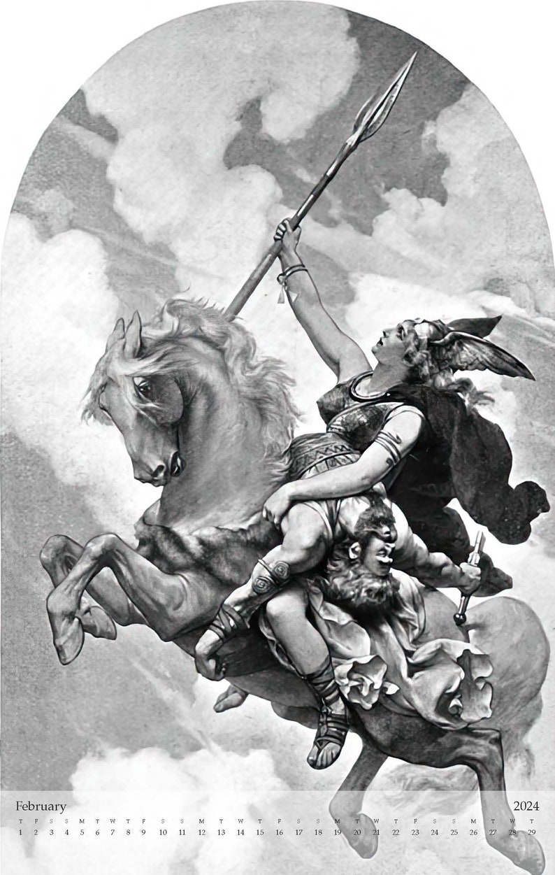 Vintage Norse Mythology Illustrations 2024 Calendar Etsy