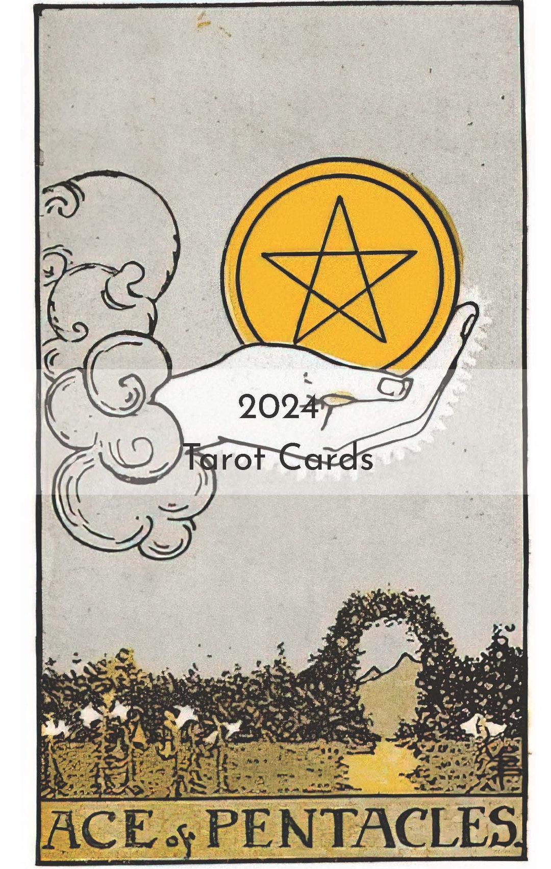 Vintage Tarot Card 2024 Calendar Digital Download Calendar Hand Drawn