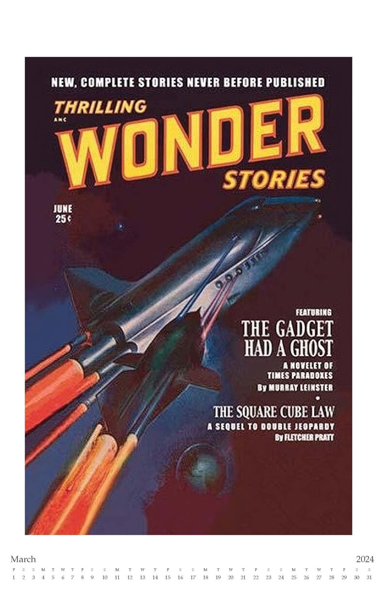 Vintage Scifi Art 2024 Calendar Etsy