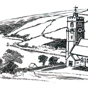 South Devon Coast Postkarten Pack Digitaler Download Gruß und Vintage Handgezeichnet KEINE AI Kinder und Erwachsene!