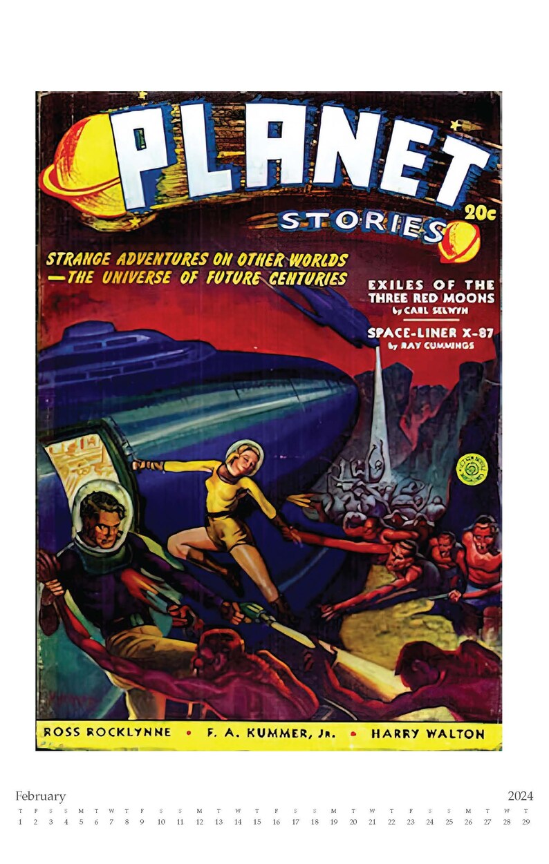 Vintage Scifi Art 2024 Calendar Etsy