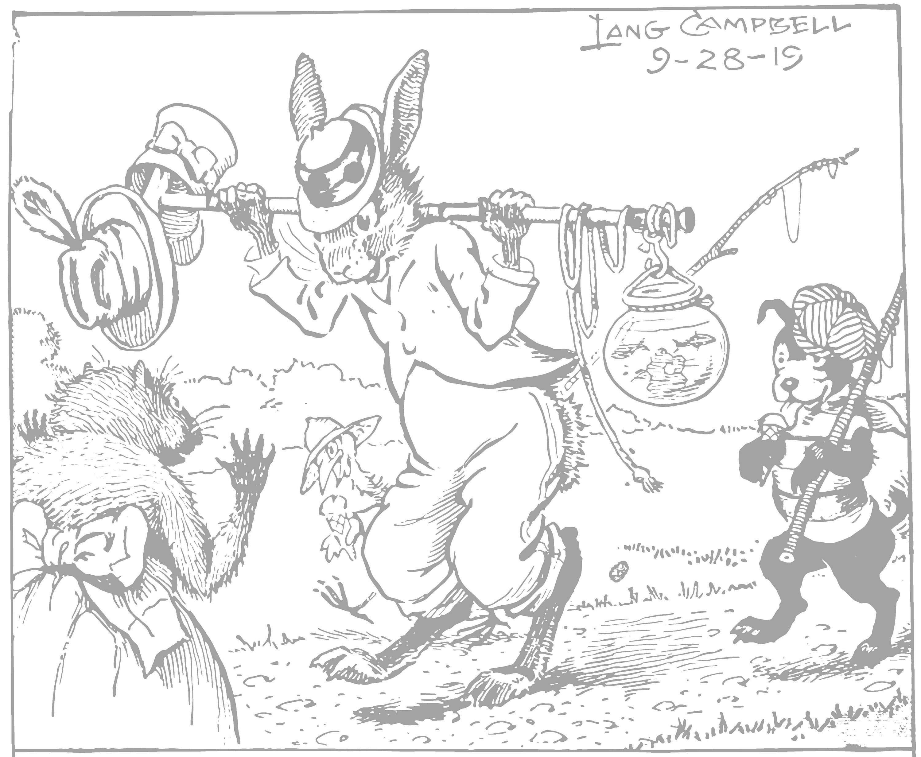 Vintage Animal Coloring Pages, Hand-drawn Illustrations (digital ...