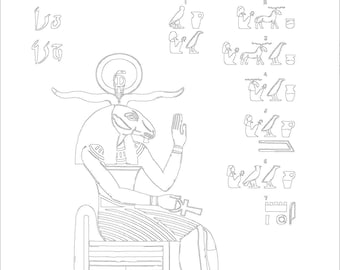 Libro para colorear del Antiguo Egipto, ilustraciones vintage dibujadas a mano (descarga digital) Paquete de páginas para colorear