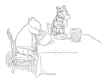 Pooh Corner per colorare Vintage Digital Bundle Scarica Pagine di attività per bambini disegnate a mano per bambini e adulti Scuola Classico Tracciamento SVG