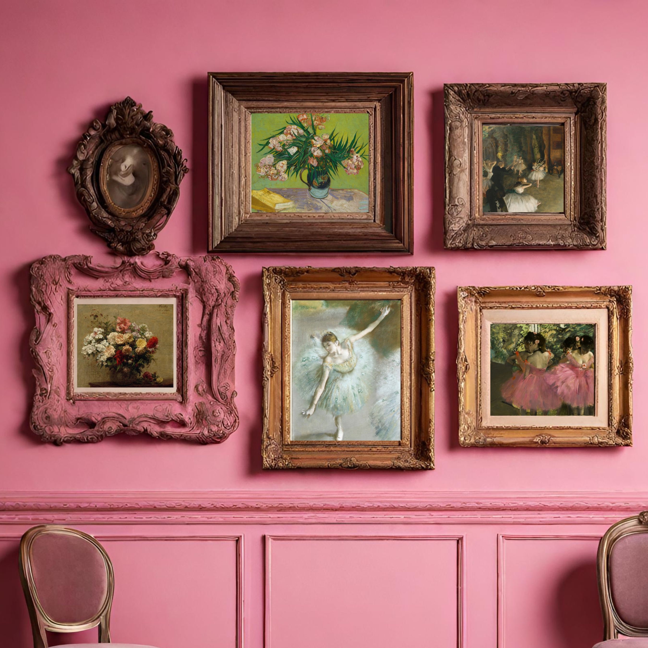 Vintage Printable Wall Art for Nursery Ballerinas and Blooms Bundle Set ...