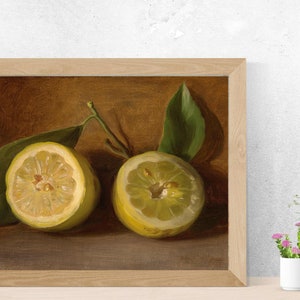 Vintage Lemon Print - Print of Vintage Painting - Wall Decor - Fine Art Paper Prints