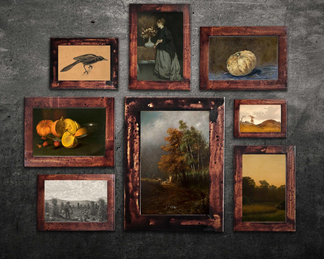 Vintage Printable Moody Autumn Gallery Wall Art Digital Download- Set ...