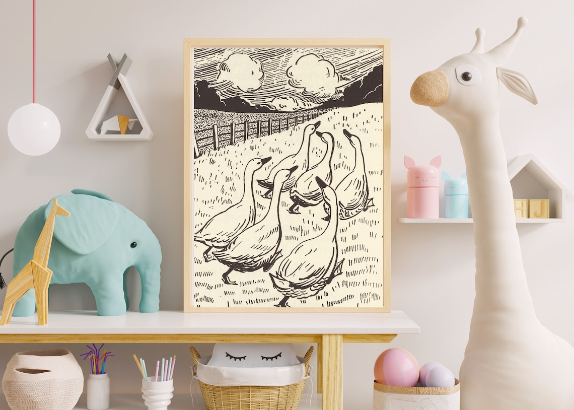 Vintage Printable Nursery Rhyme Fairytale Nursery Wall Art Colorful ...