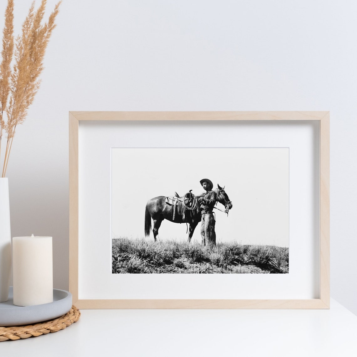 Black and White Western Art Print - Print of Vintage Photograph ...