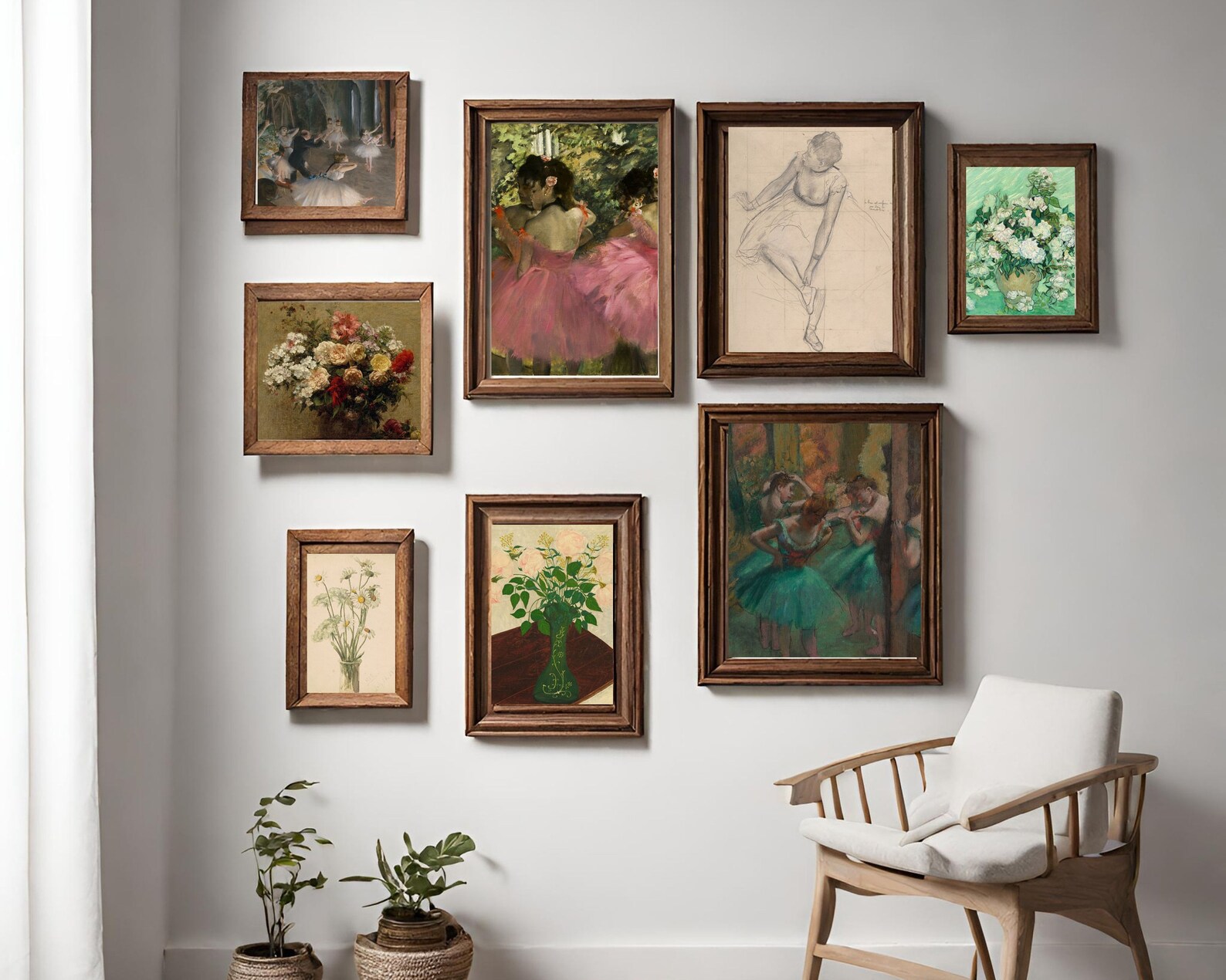 Vintage Printable Wall Art for Nursery Ballerinas and Blooms Bundle Set ...