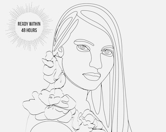 Personalized Continuous Line Portrait