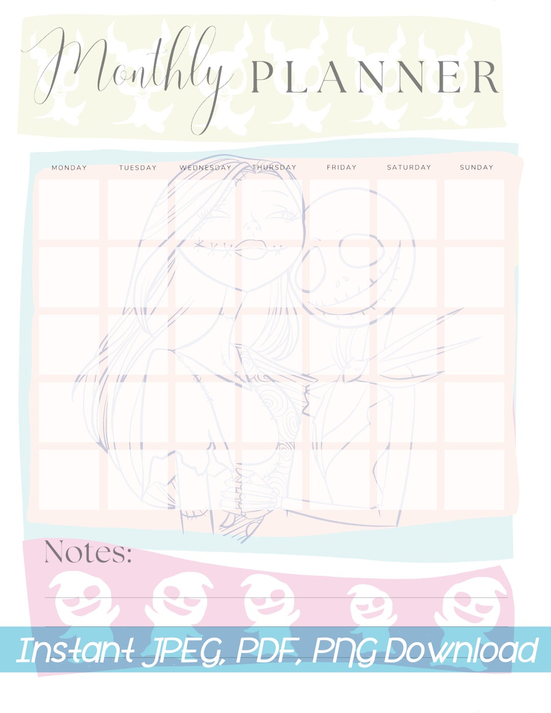 Jack Skellington Printable Planner, Downloadable Planner, Personal Use ...