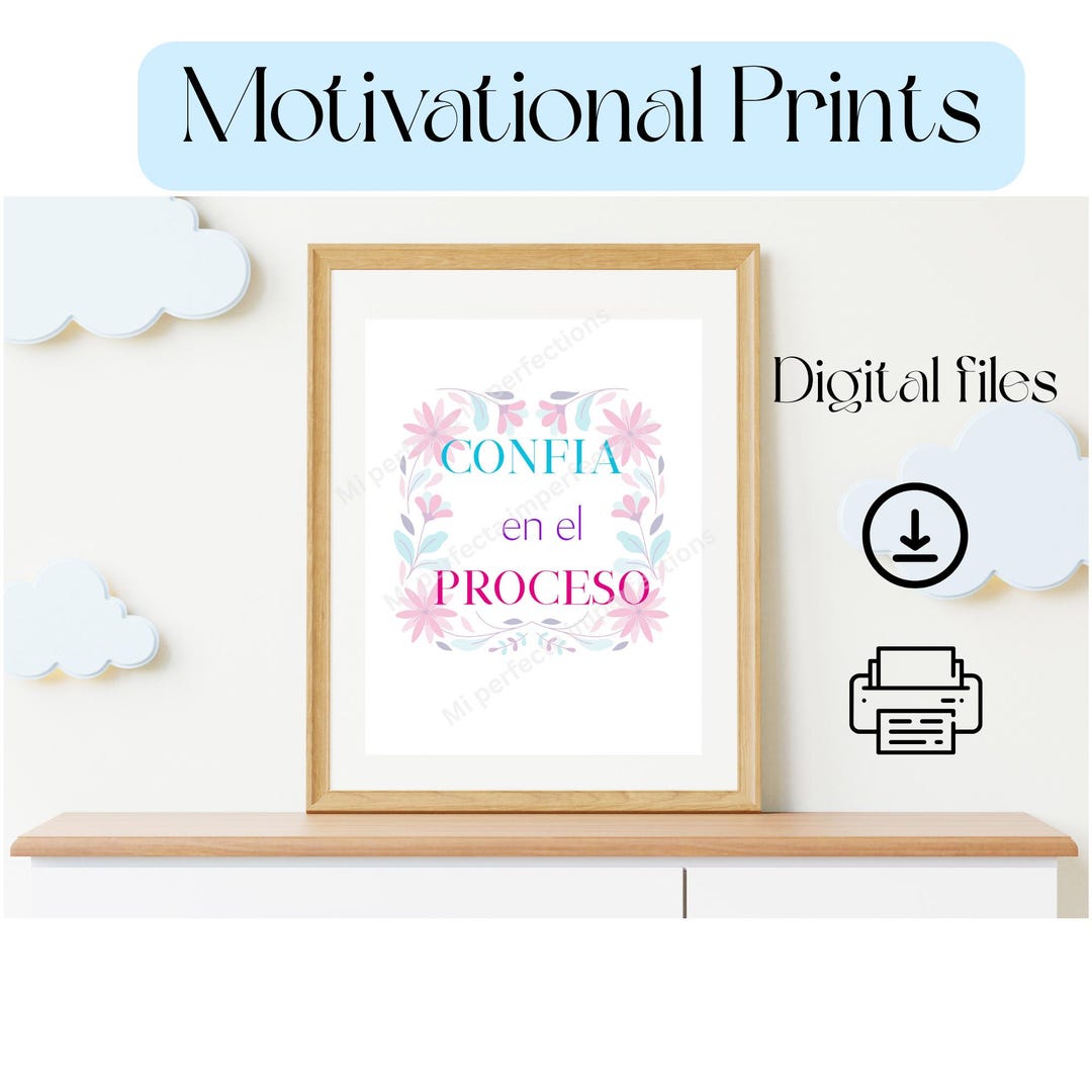 Spanish Motivational Quote Print, Floral Affirmation Art (digital ...