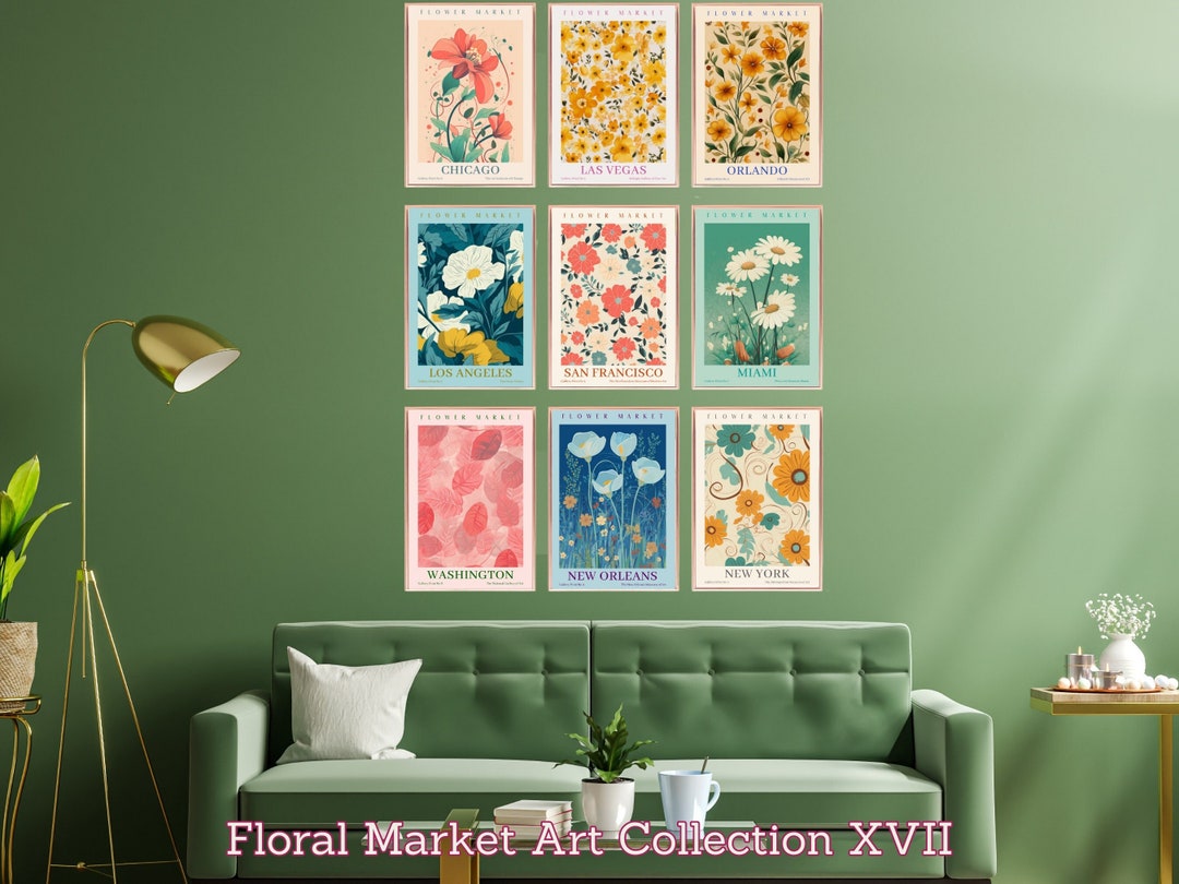 Botanical Art Set Print Set of 9 Floral Print Set Etsy