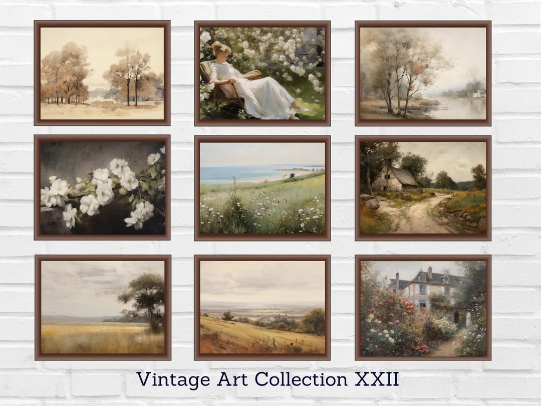 Vintage European Art Antique Print Set Print Set of 9 Etsy